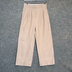 Wilfred Effortless Pants Womens 2 Linen Blend Wide‎ Leg Pleated Rose Pink